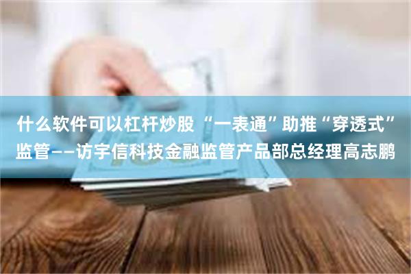 什么软件可以杠杆炒股 “一表通”助推“穿透式”监管——访宇信科技金融监管产品部总经理高志鹏