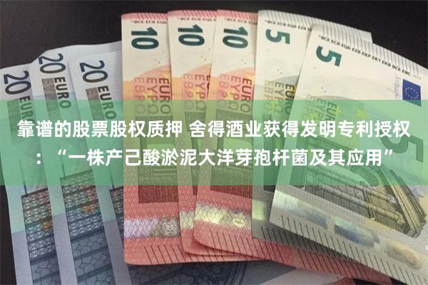 靠谱的股票股权质押 舍得酒业获得发明专利授权：“一株产己酸淤泥大洋芽孢杆菌及其应用”