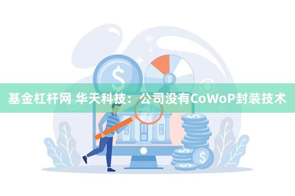 基金杠杆网 华天科技：公司没有CoWoP封装技术