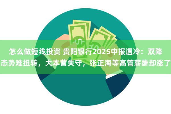 怎么做短线投资 贵阳银行2025中报遇冷:双降态势难扭转,大本营失守,张正海等高管薪酬却涨了